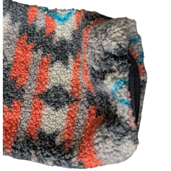 Bucees Aztec Tribal Berber Full Zip Jacket Size 2XL Orange Southwestern Fleece - Picture 6 of 7